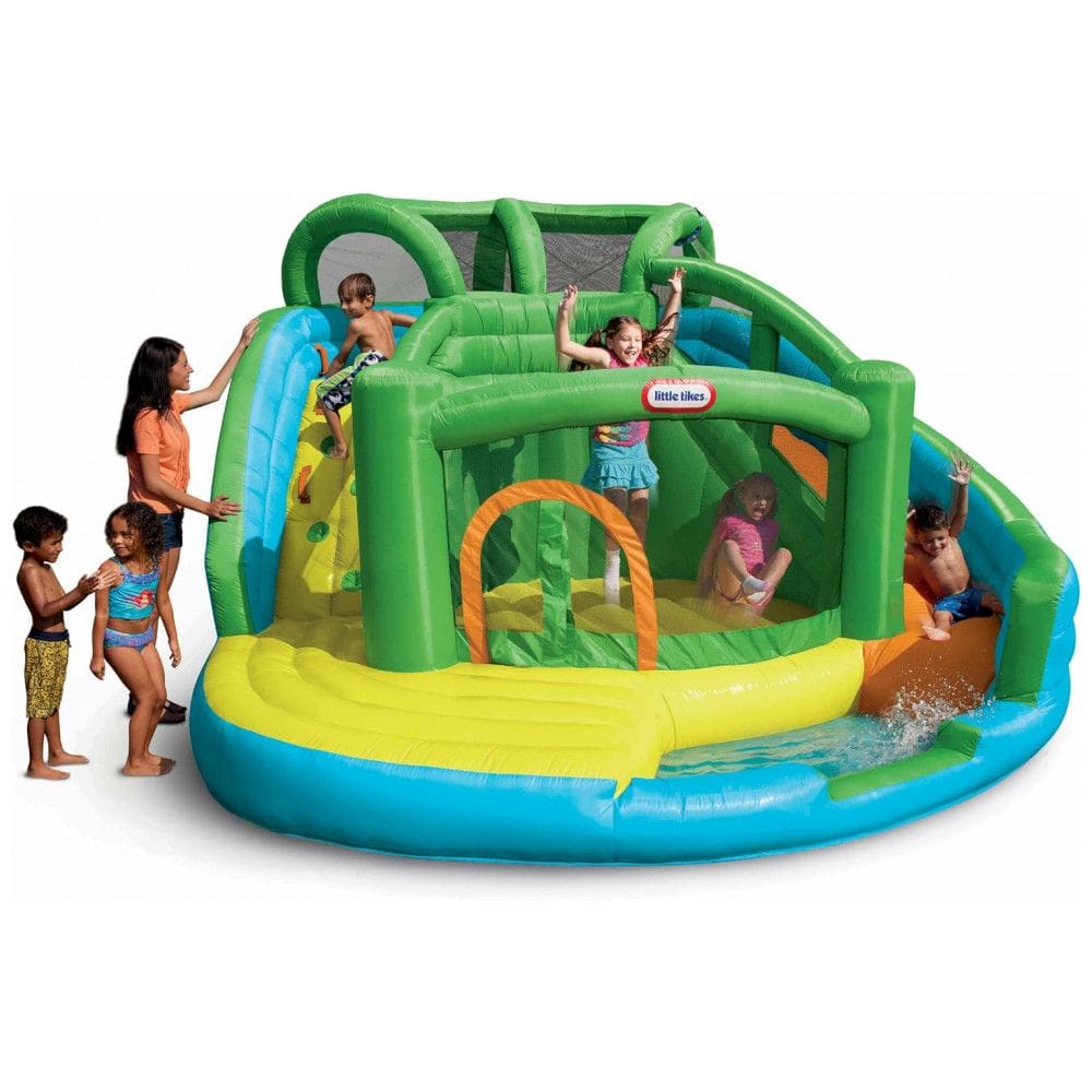 Toboágua Inflável 2 em 1 com Pula Pila e Escorregador para Crianças de 3 a 10 Anos, Little Tikes