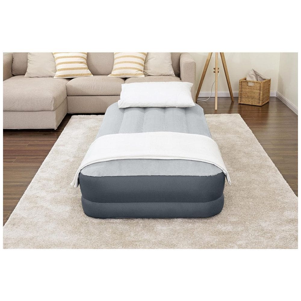 Colchão Inflável Solteiro com Bomba Embutida, Para até 180KG, SLEEPLUX, Cinza