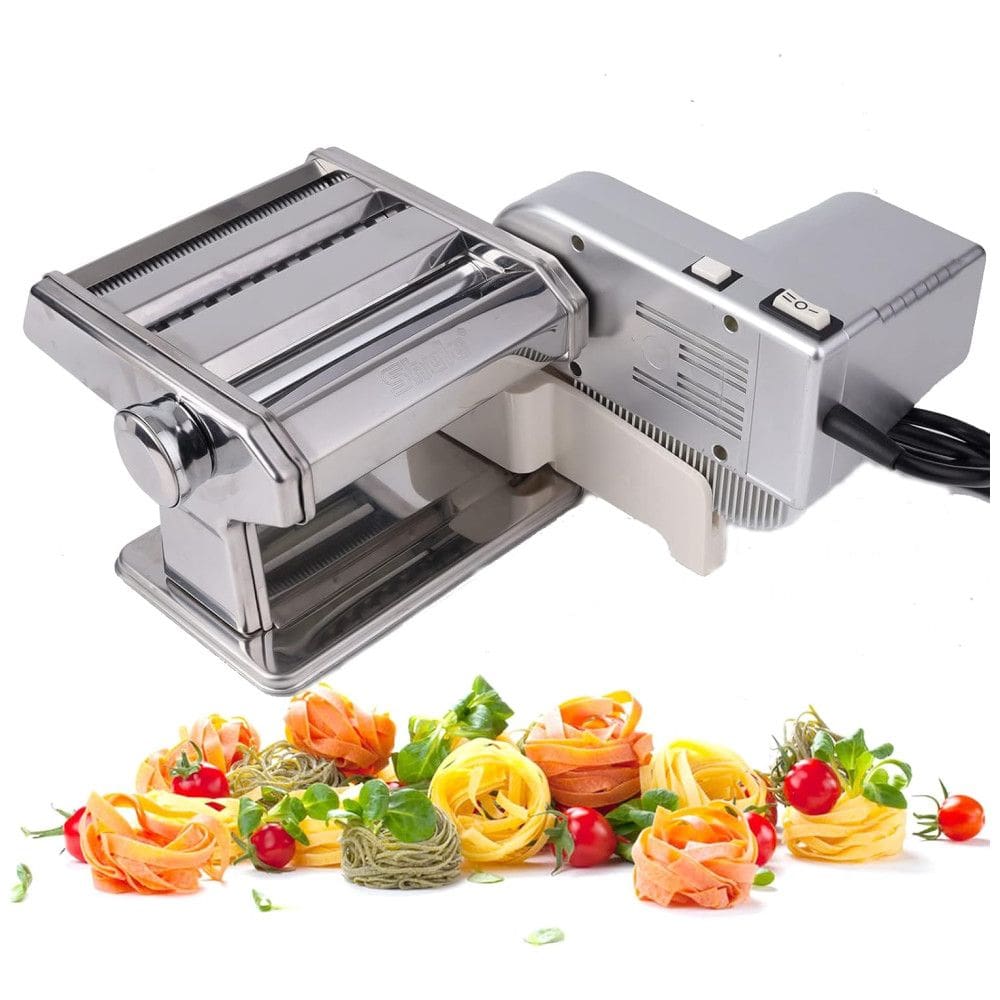 Máquina de Macarrão Elétrica, Aço Inox, 70W, 2 Velocidades, 110v, SHULE 8541978596, Prateado