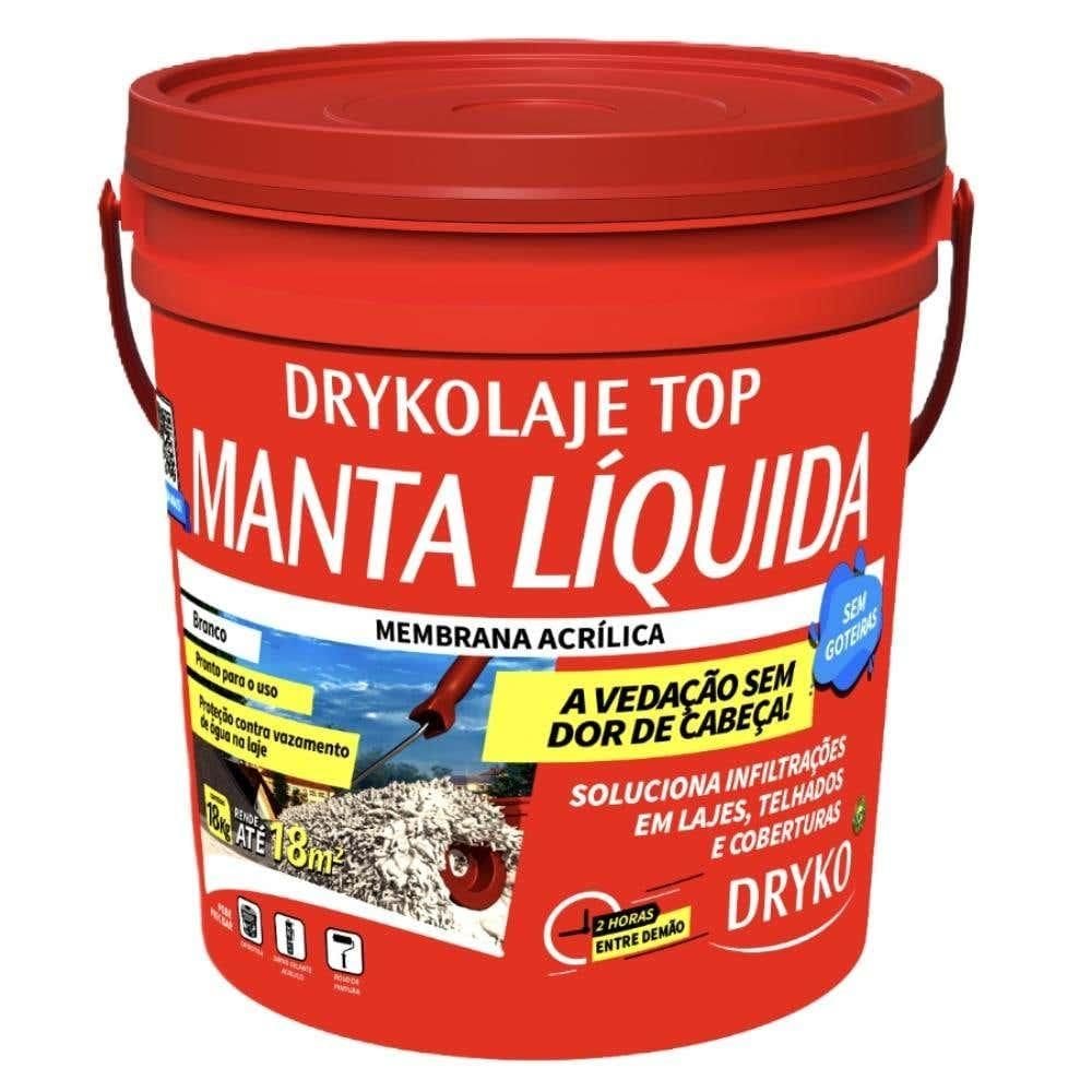 Manta Líquida Acrílica Impermeabilizante 4 KG DRYKOLAJE TOP DRYKO