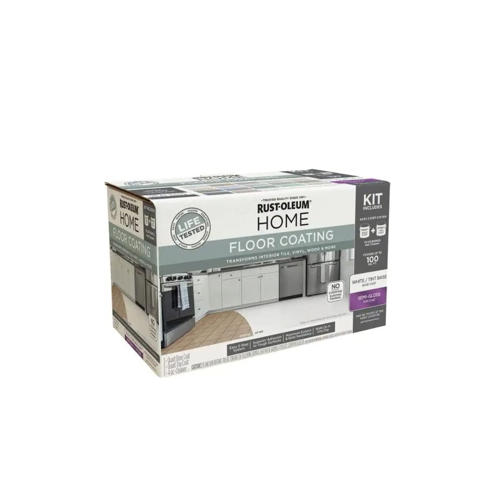 Kit de revestimento de piso Paint Rust-Oleum 100806 branco