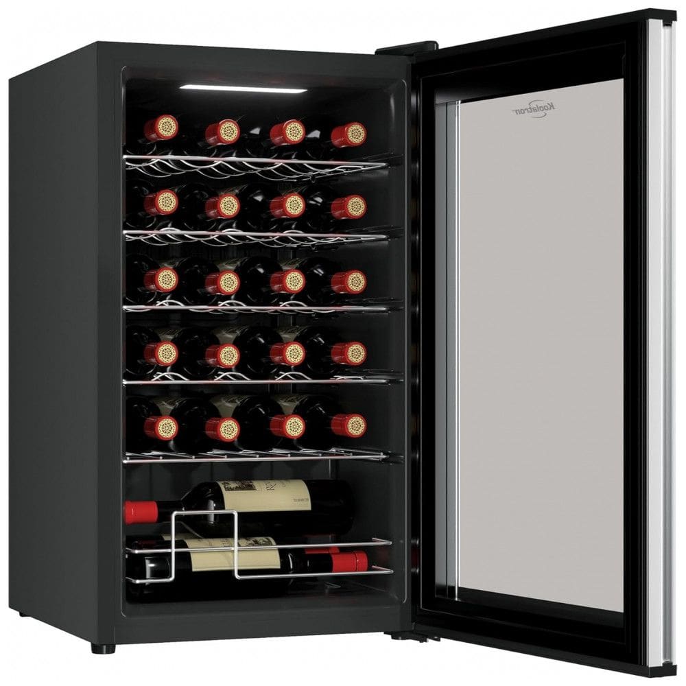 Koolatron Wine Fridge Wine Cooler, 24 Garrafas, Adega para Champagne, Vinhos Tinto e Branco, Duas Zonas, Suporte para Bar, Casa, Cozinha