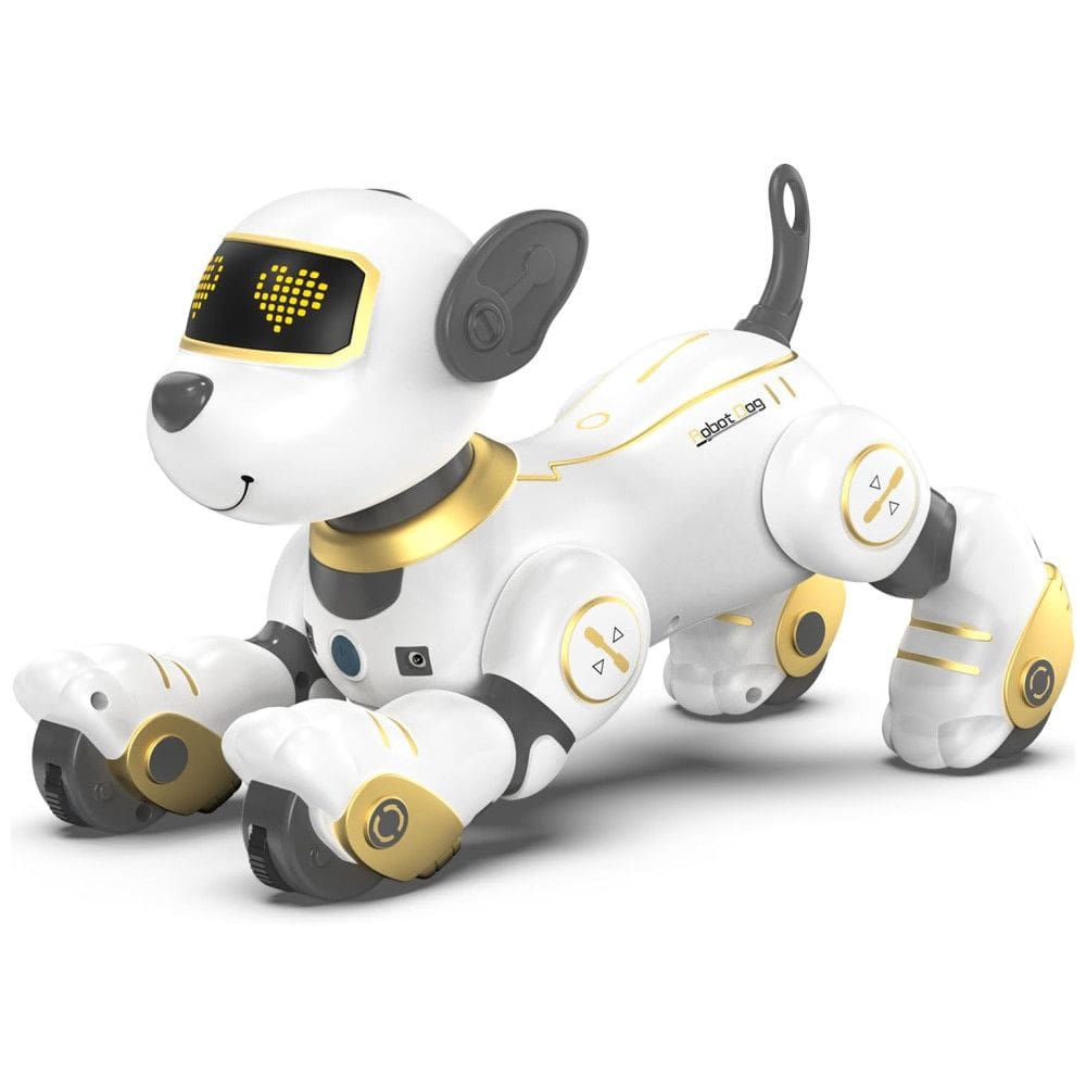 Cachorro Robô Interativo e Programável com Controle Remoto para Crianças de 3 a 8 Anos, SONOMO, Branco
