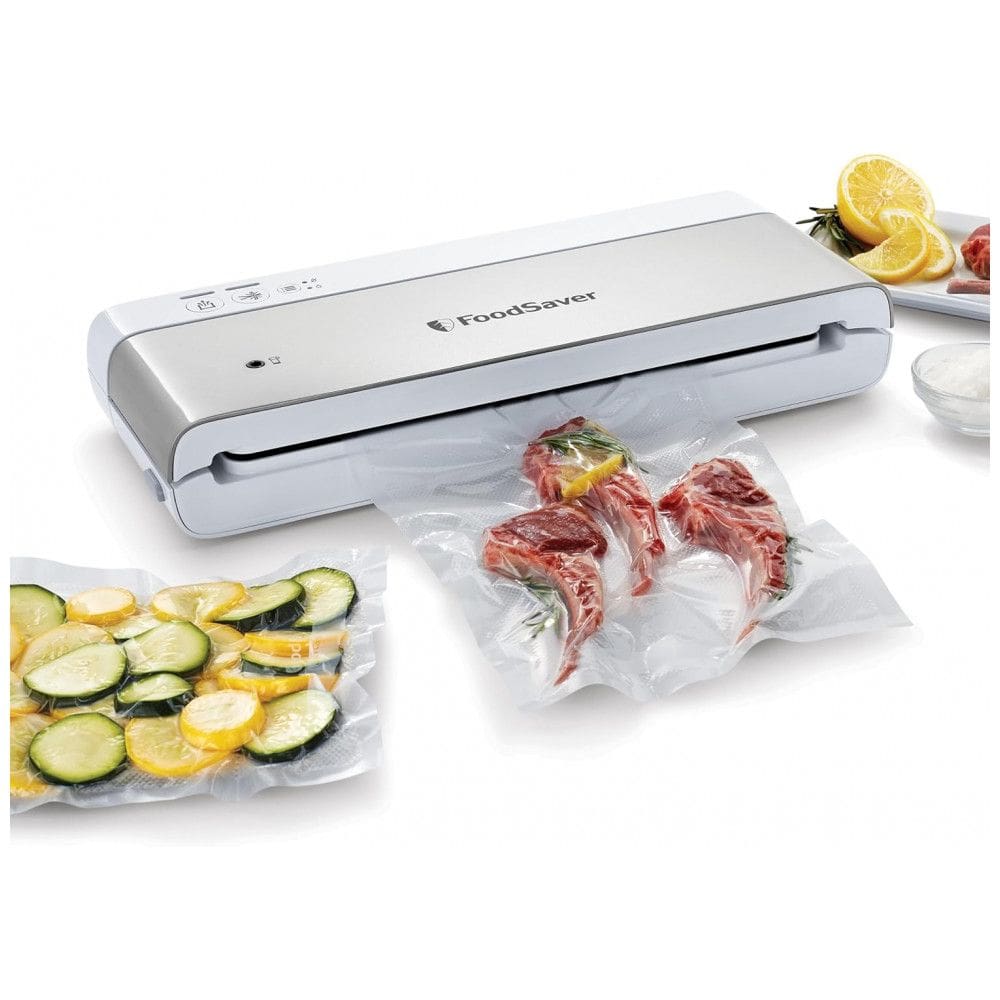 Seladora a Vácuo Automática para Alimentos Secos e Úmidos com Controle Digital, 110V, FoodSaver, Branca