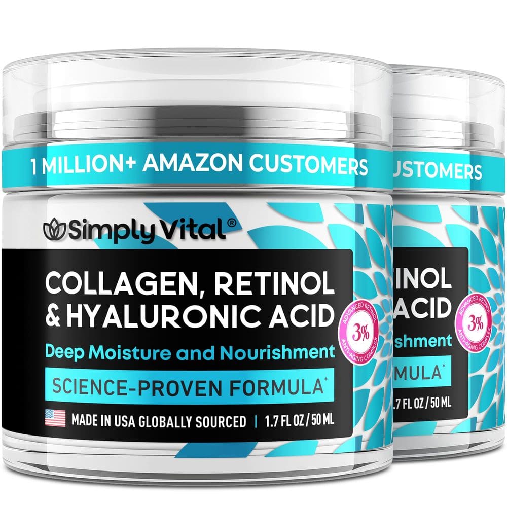 Hidratante facial de colágeno SimplyVital com retinol e ácido hialurônico