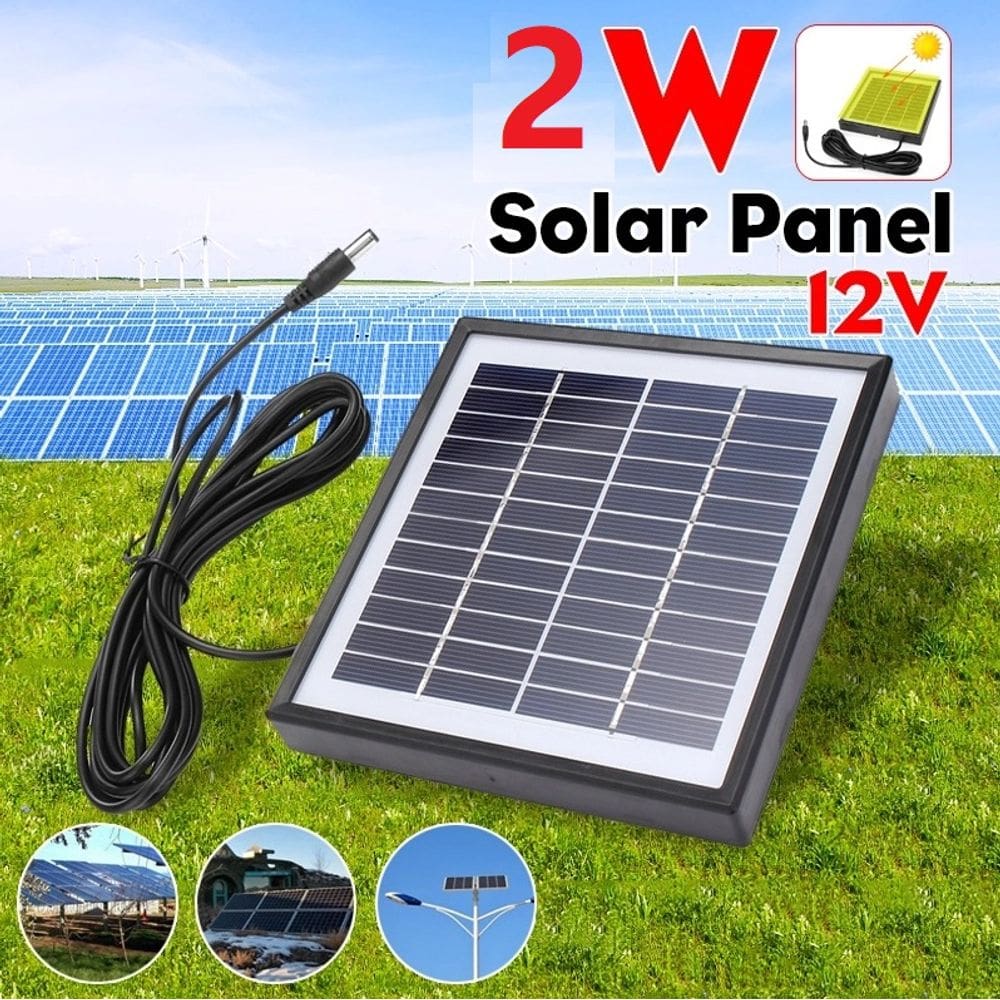 2W 12V Painel Solar Com 3m Cabo Energia Solar Painel de Energia Solar Polissil ¨ªcio