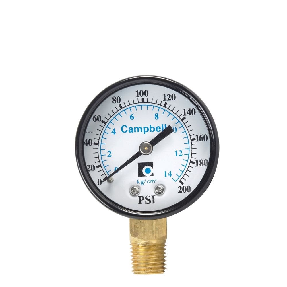 Medidor de pressão Campbell PG2T-NL 0-200 PSI em policarbonato