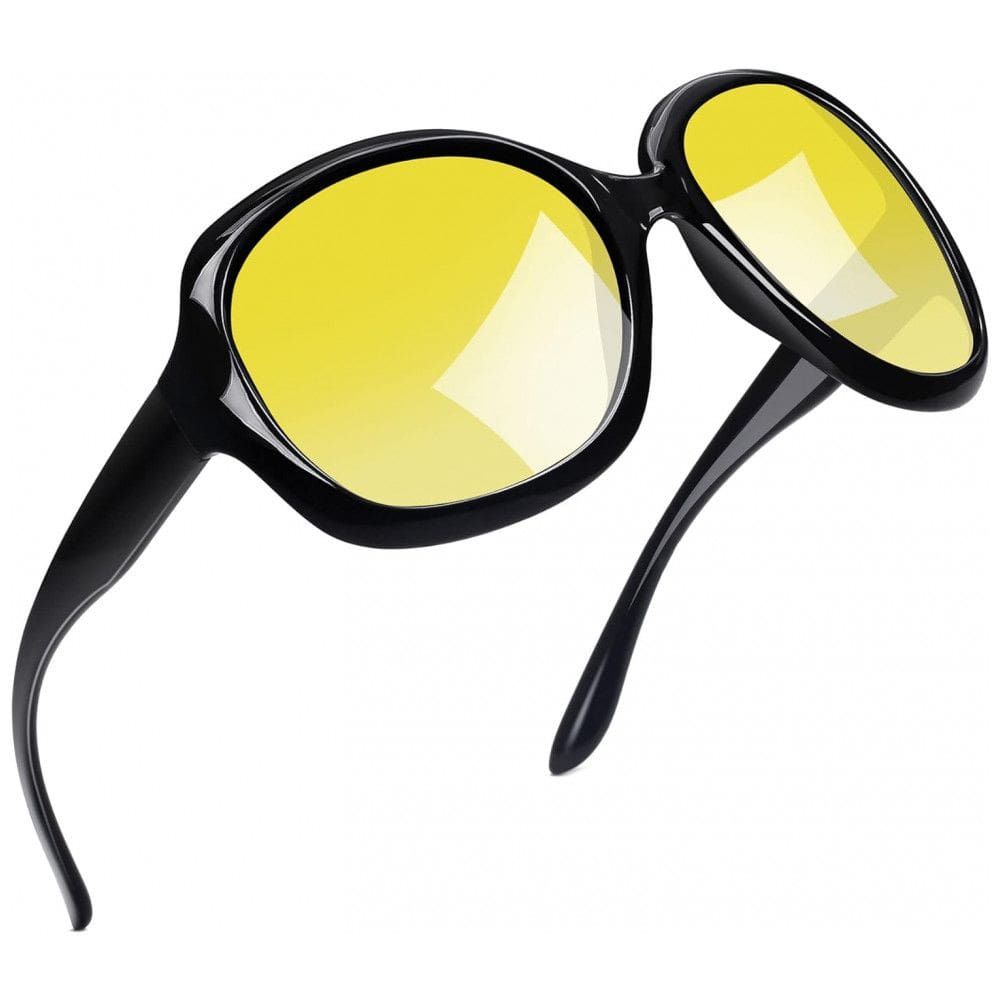 Óculos de Sol Feminino com Proteção UV, Joopin B11, Amarelo e Preto