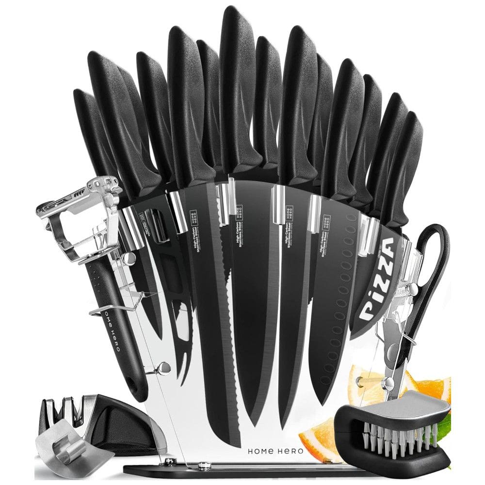 Conjunto de Facas, aço inoxidável, HOME HERO Knife set, Preto