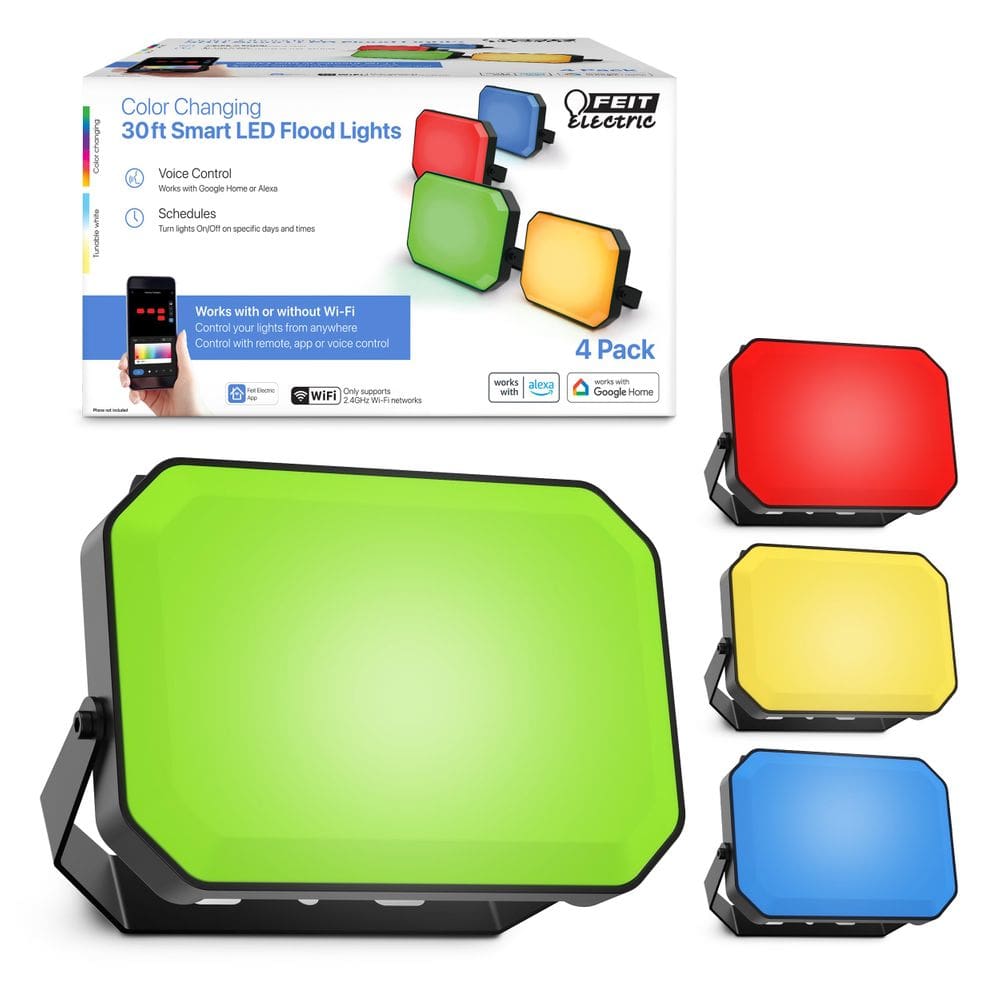 Foco LED Inteligente Feit Electric E26 Cambia Color 20W Paquete de 4