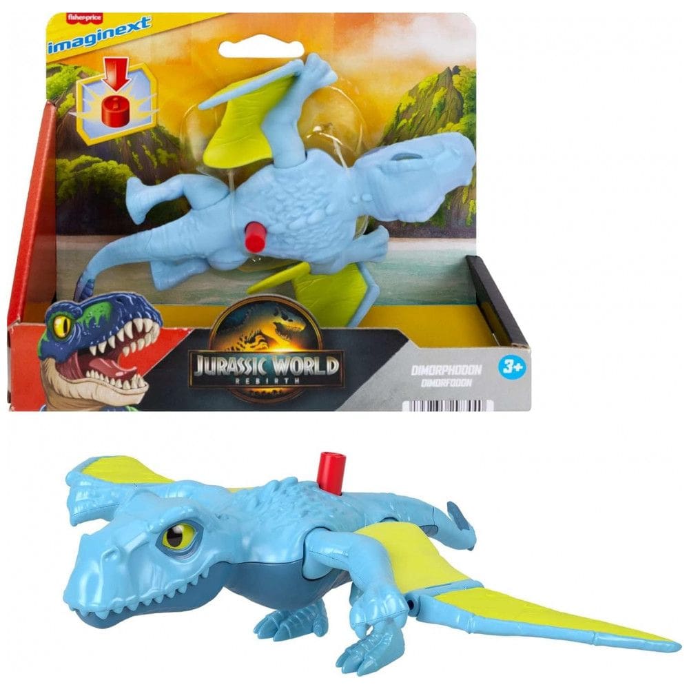 Figura de Ação de Dinossauro Fisher-Price Imaginext Jurassic World com Movimento de Asa Ativado por Crianças, Aproximadamente 19 cm