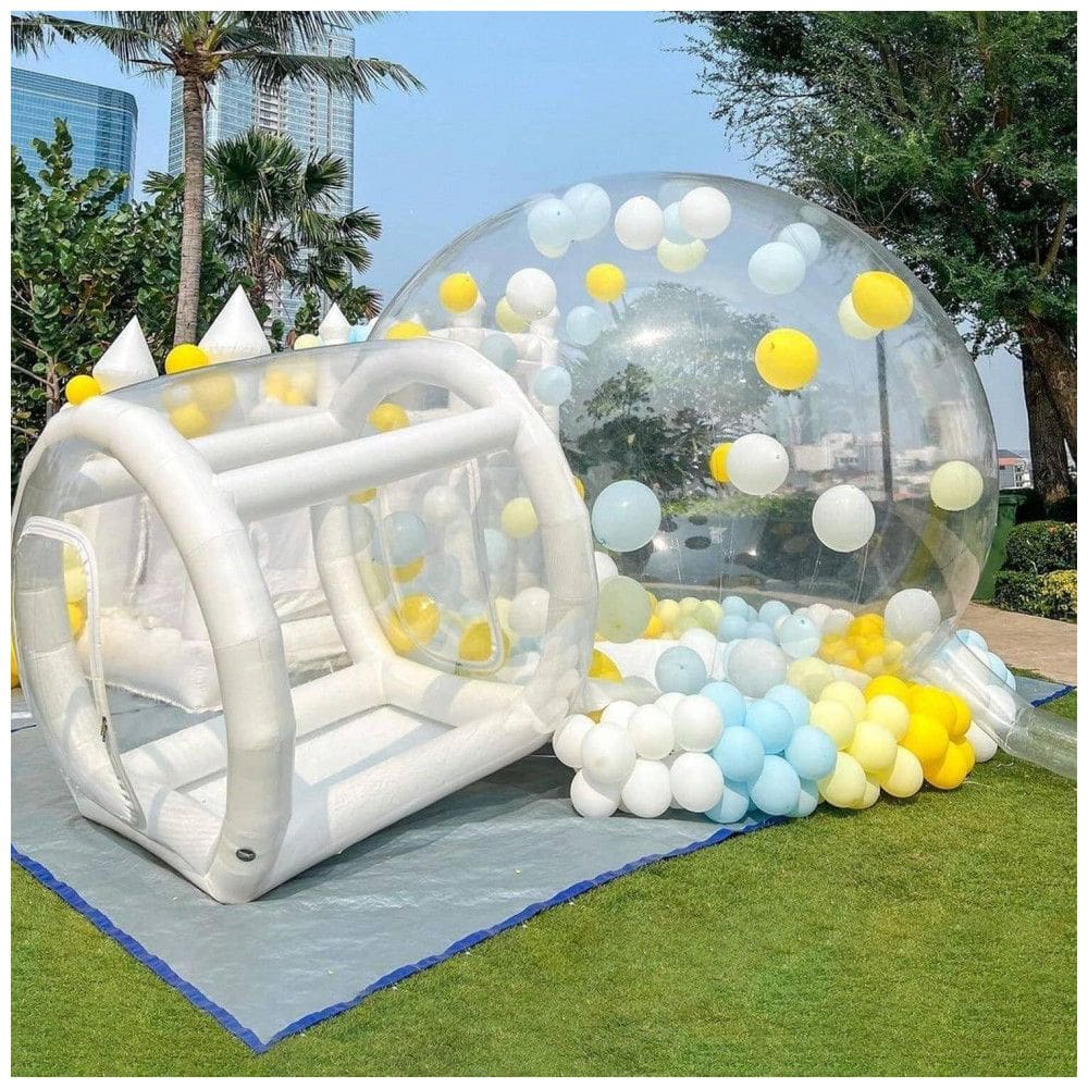 Casa Inflável de Balão de 3m para Crianças e Adultos, Casa de Bolha Inflável Comercial Branca em TPU, Conjunto de Playground de Tenda de