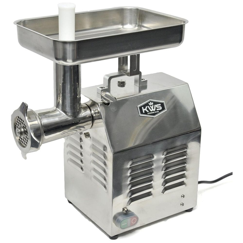 Moedor de carne premium KWS profissional moedor de carne de aço inoxidável para restaurante, delicatessen, casa TC 22 prata