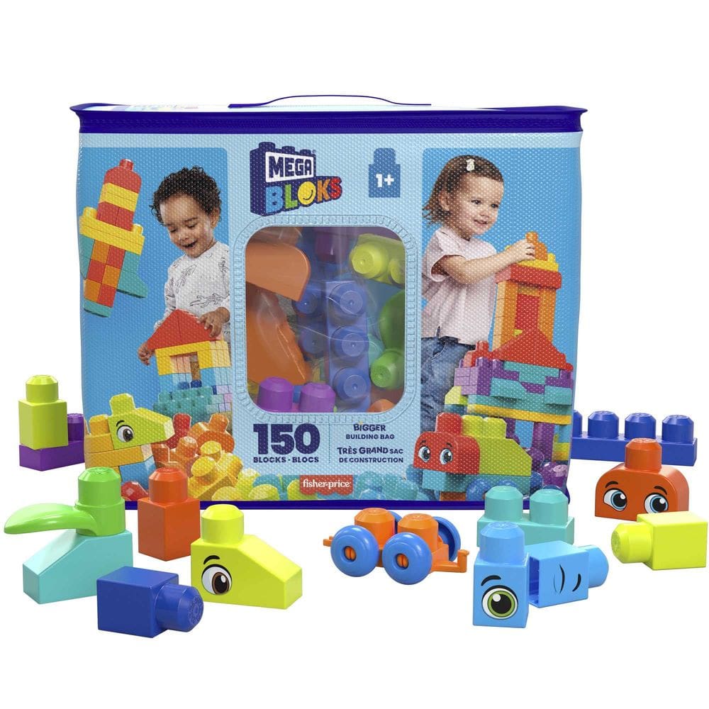 Blocos de brinquedo Mega Bloks First Builders 150 unidades azuis