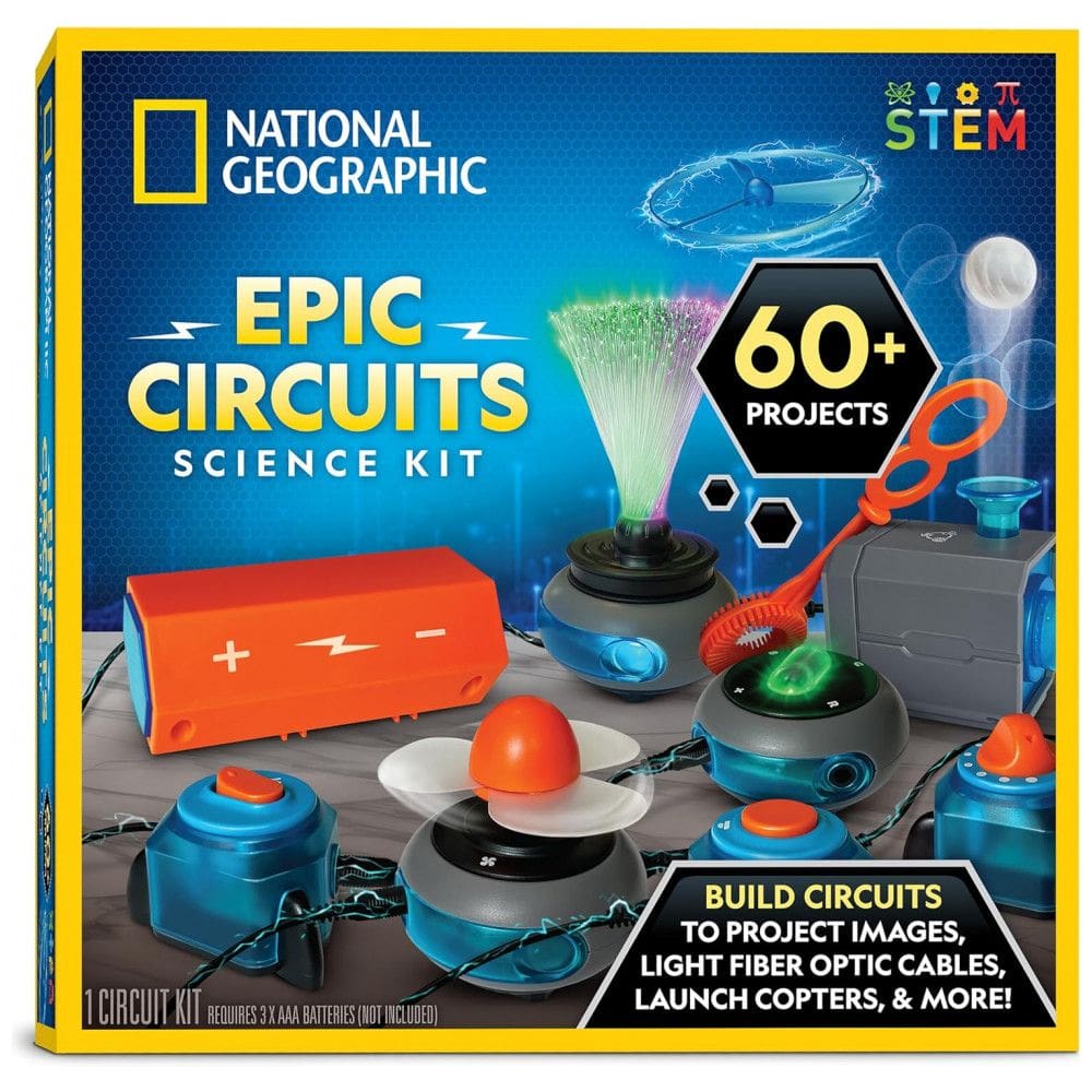 Kit Eletrônico National Geographic Circuit Maker para Crianças com 60 Projetos de Circuitos Elétricos, Brinquedo STEM de Circuitos