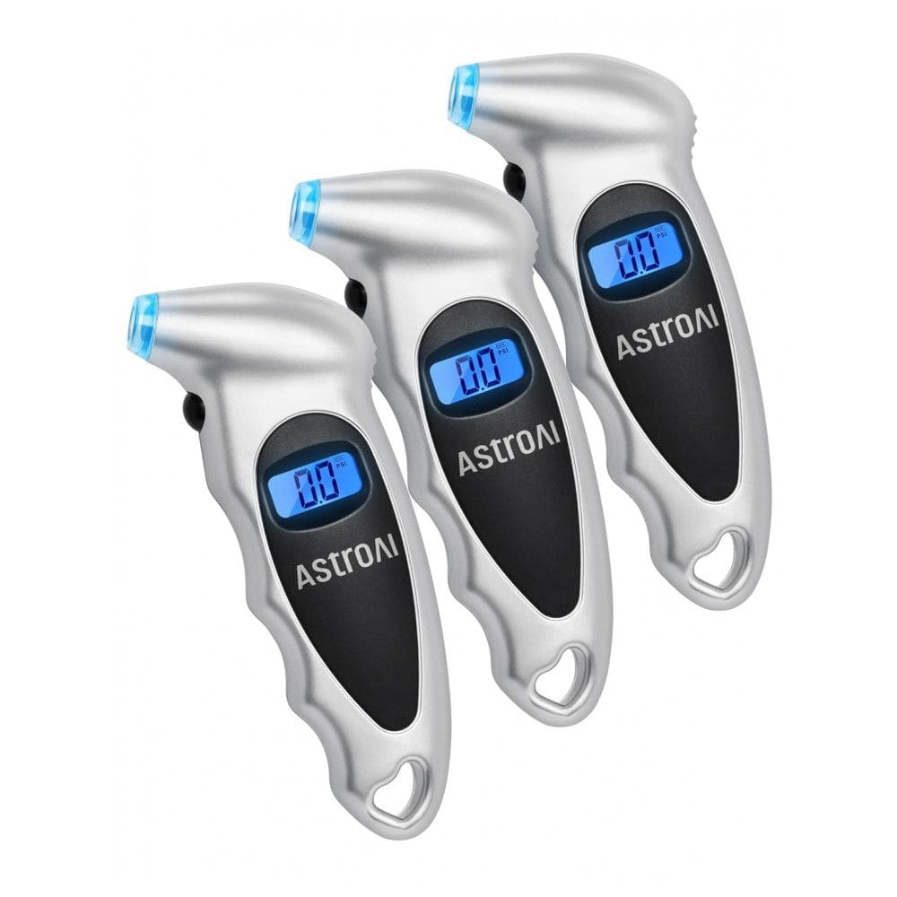 Manômetro Digital AstroAI para Pressão de Pneus de 0150 PSI Preciso em Incrementos de 0,1, Conjunto de 3 Unidades para Carros