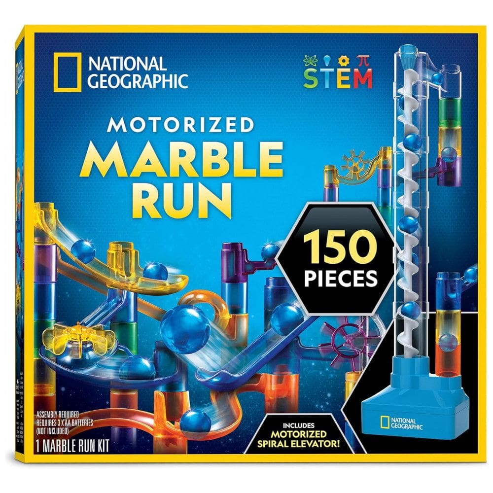 Kit de Pista de Mármore National Geographic com Elevador Motorizado - 150 Peças para Labirintos de Mármore com Elevador Espiral Motorizado