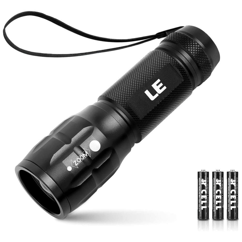 Lanterna LED LE CREE Fabricado em Liga de Alumínio Resistente à D Pilhas AAA, LIGHTING EVER 1200012, Preto