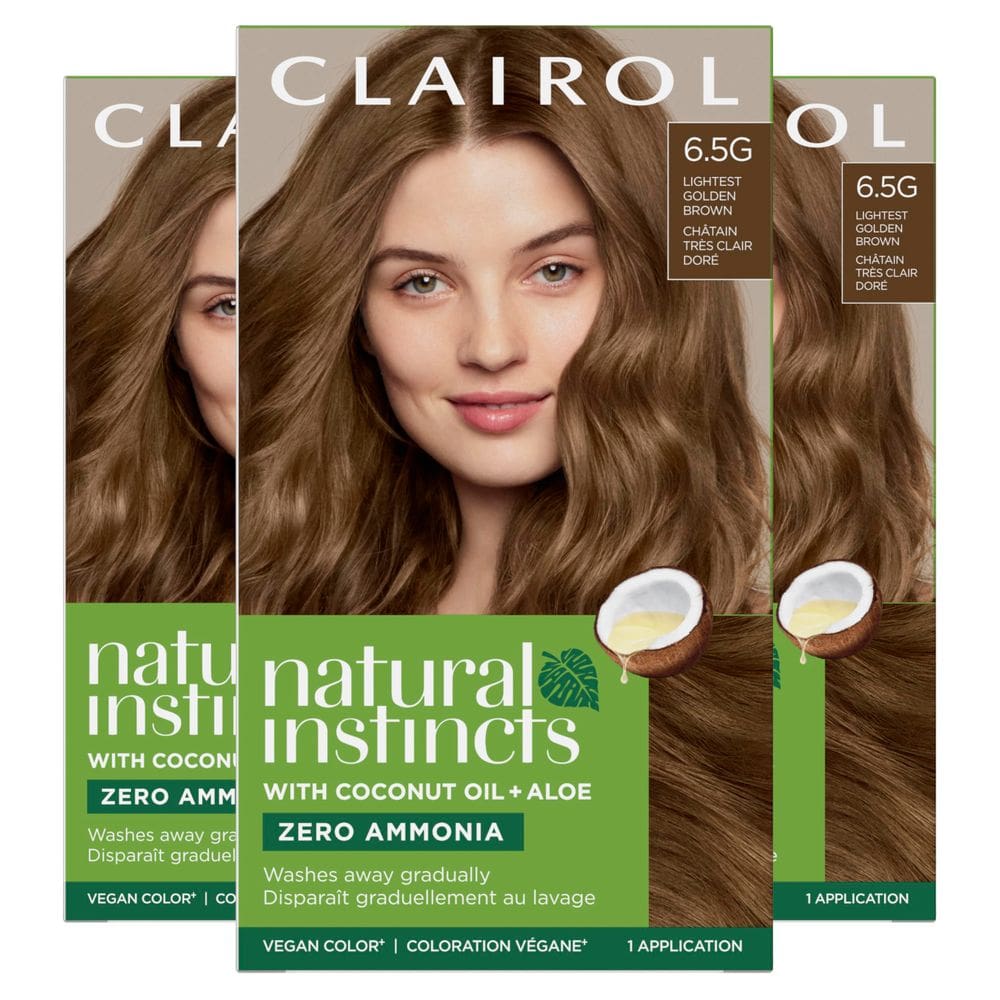 Tintura de cabelo Clairol Natural Instincts Semi-Permanent 6,5G x3