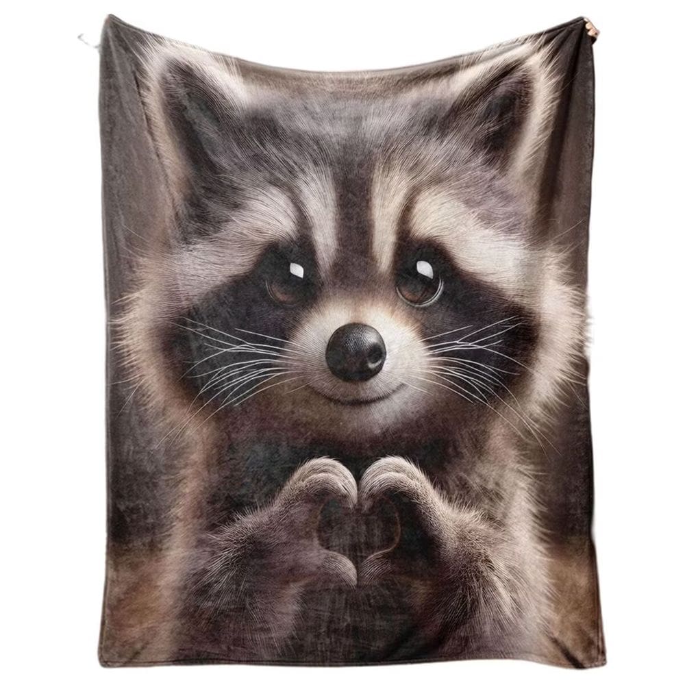 Cobertor de flanela Little Raccoon Love Digital Pattern 300g