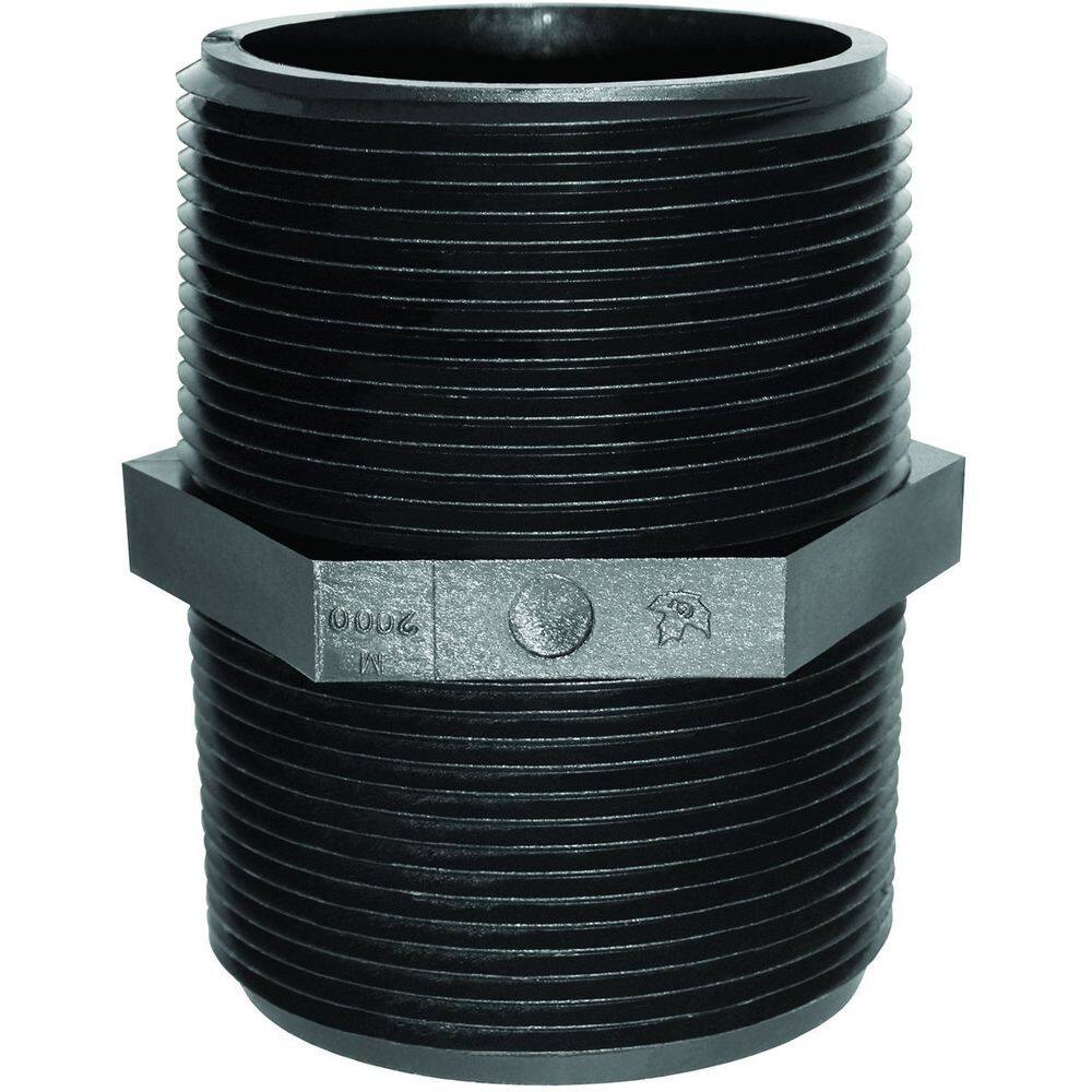 Pipe Nipple Green Leaf M3800P 3/8” MPT Polipropileno Preto