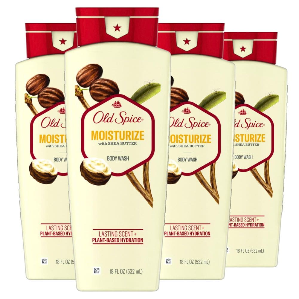 Sabonete líquido Old Spice Moisturize com manteiga de karité 532 ml (pacote com 4)