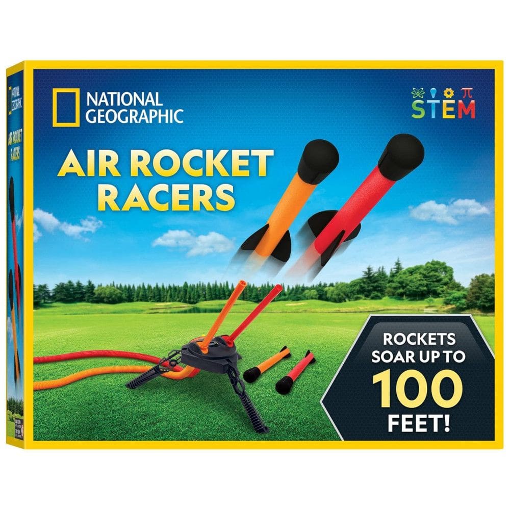 Brinquedo de Foguete Aéreo National Geographic - Lançamento em Dupla de Foguetes de até 30 metros de altura, Inclui Lançador, Blue Marble