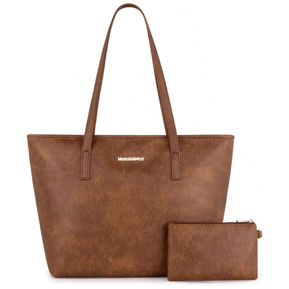 Bolsa de Ombro Feminina em Couro Sintético com Carteira, Montana, Marrom