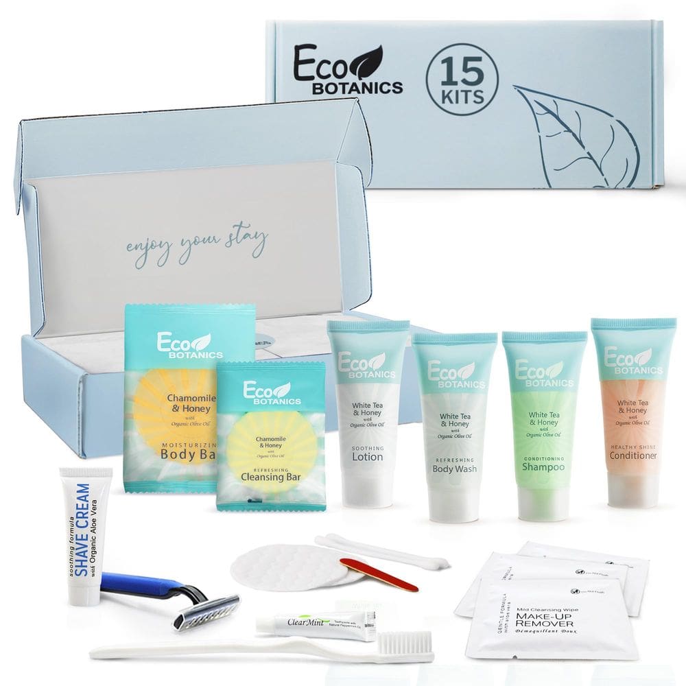 Kit de amenidades e acessórios Terra Pure Eco Botanics 25 ml x 15