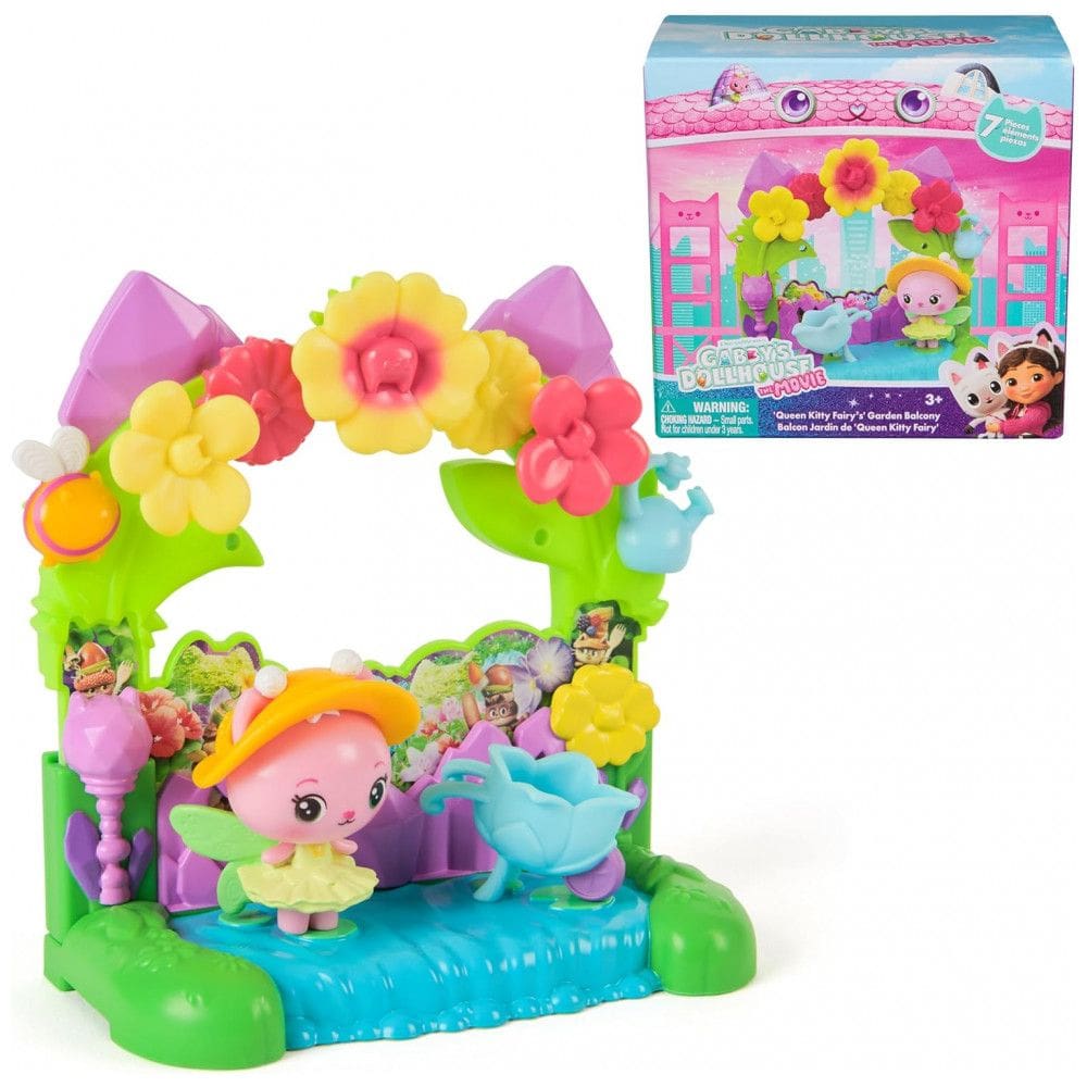 Gabbys Dollhouse, Jardim da Rainha Gatinha Fada na Sacada, com Acessórios para Boneca e Brinquedo, para Meninas e Meninos a partir de 3 anos
