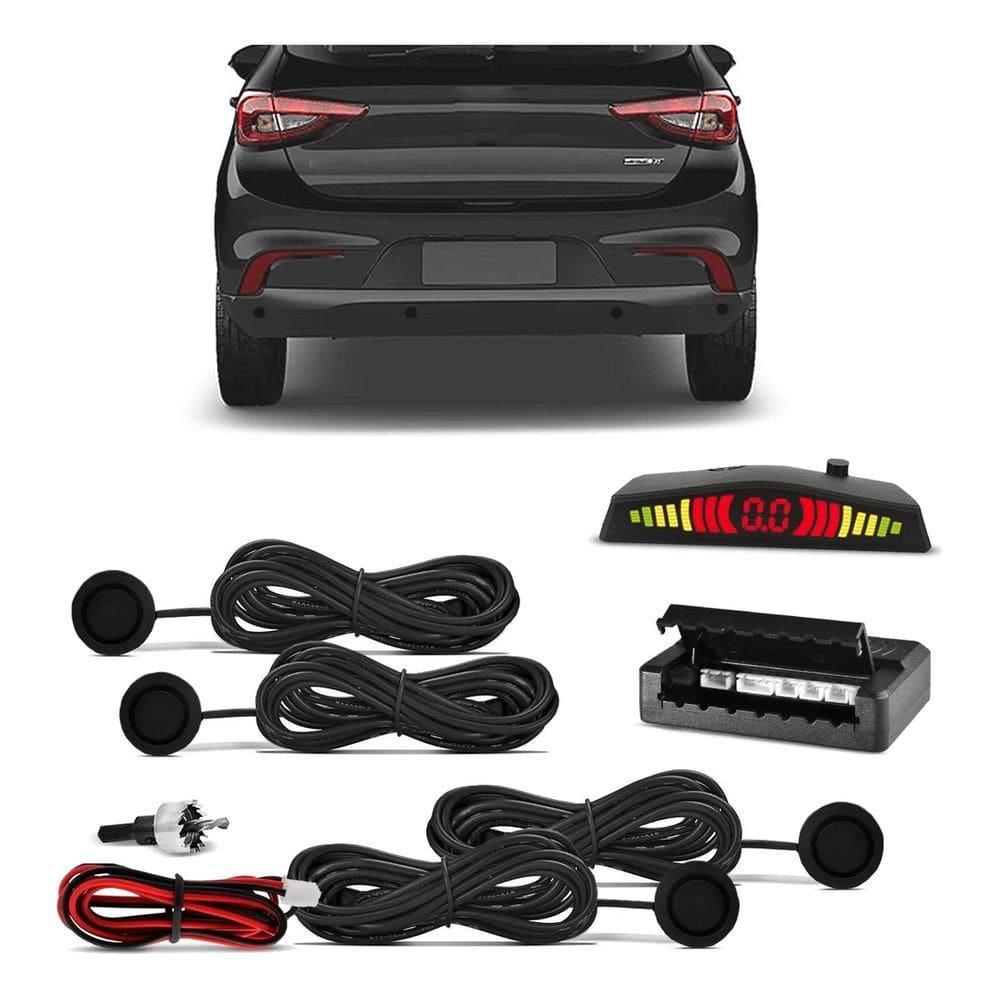 Sensor de Estacionamento Ré 4 Pontos 20mm Preto Emborrachado
