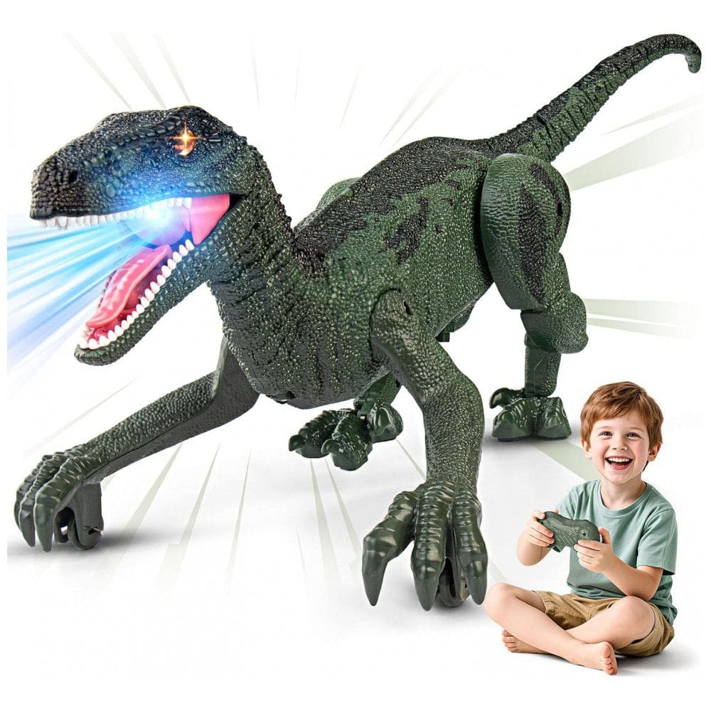 Joguete de Dinossauro para Crianças: Controle Remoto , com Passeio, Sons Realistas, Modo Demonstração, Recarregável - Rcfunkid
