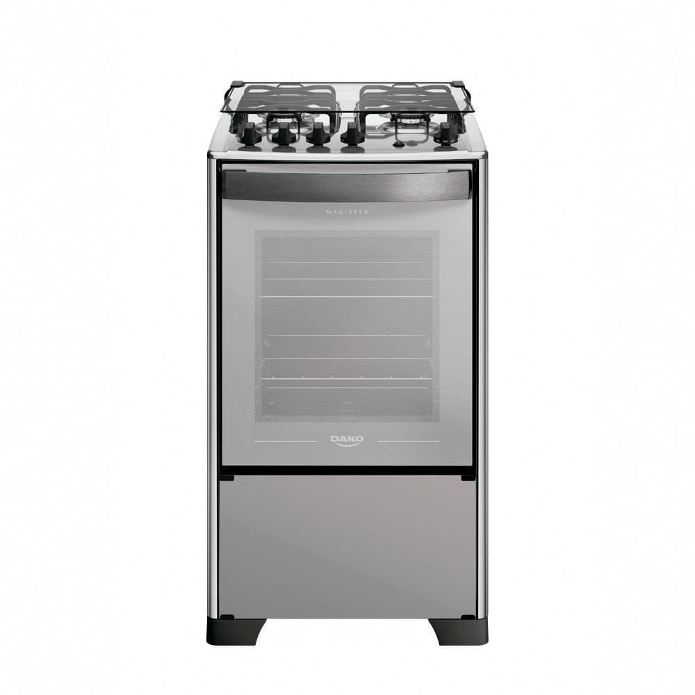 Fogão 4 Bocas Dako Magister Style Mesa Inox Espelhado Preto Bivolt