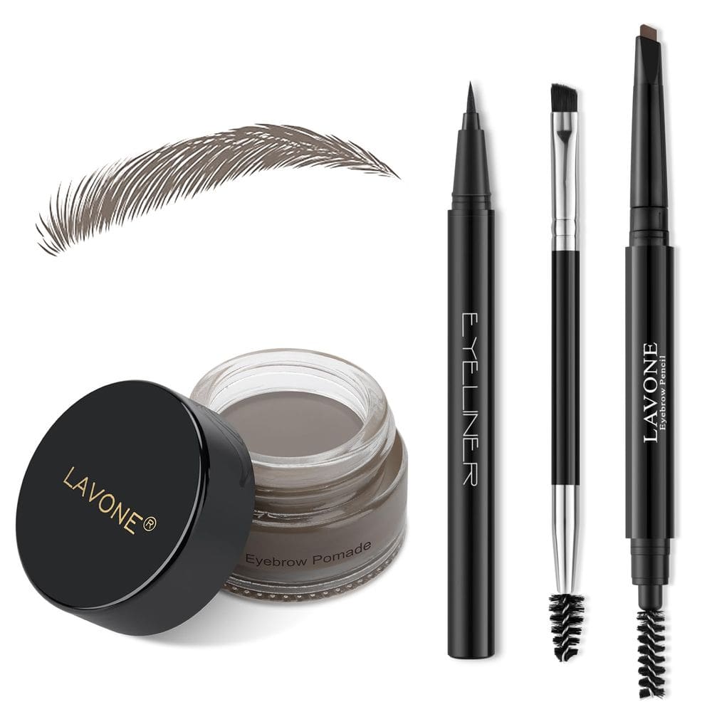 Kit de maquiagem LAVONE Eyebrow Stamp Pencil com pomada e delineador