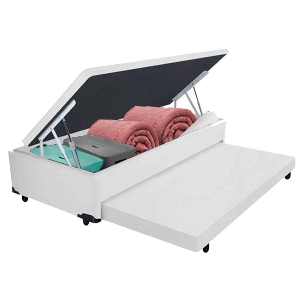 Bicama Box Baú Com Cama Auxiliar Solteirão 96x203x44 Branco