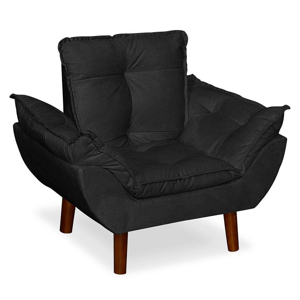 Mini Poltrona Decorativa Infantil Suede Preto - Lm Decor