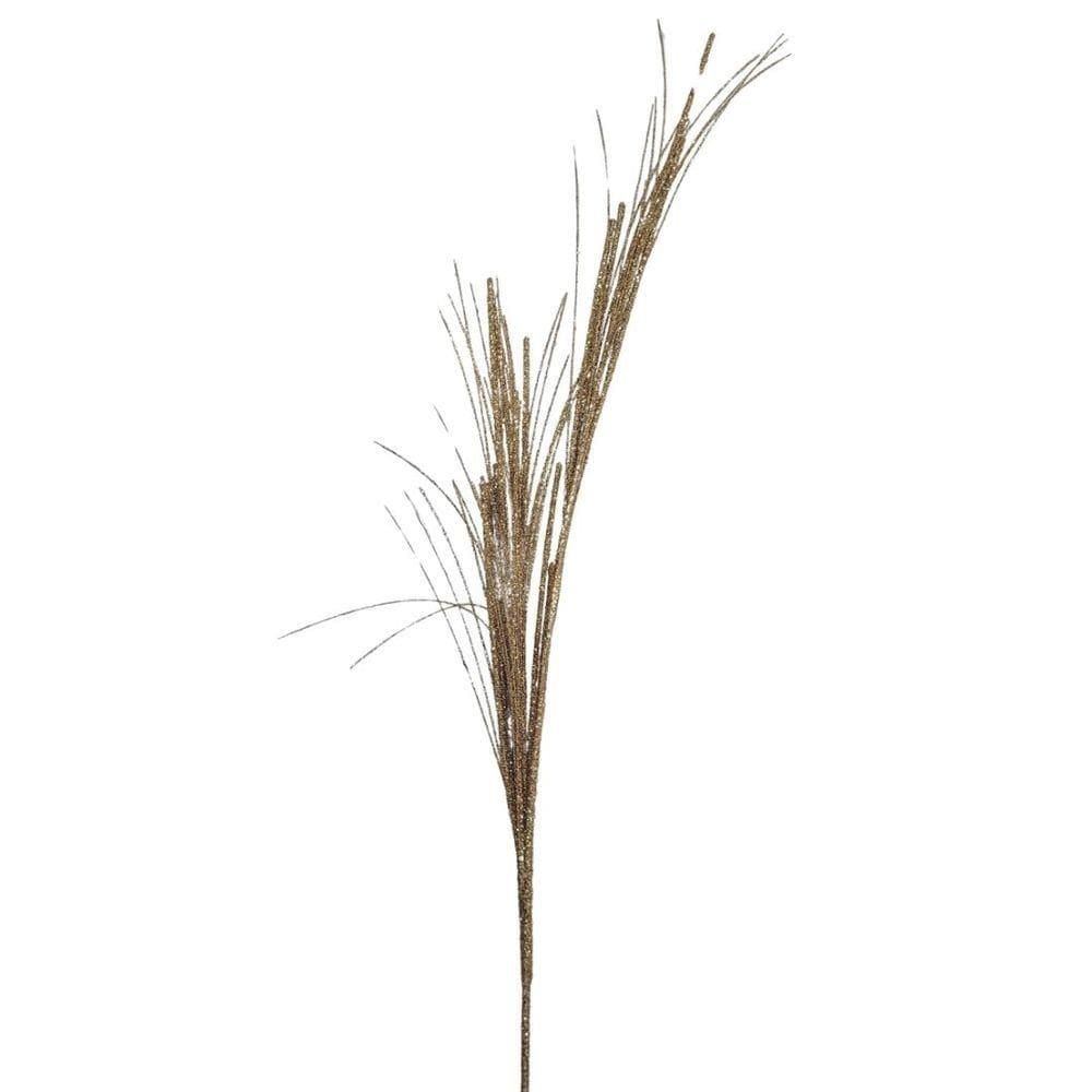 Galho Natalino Decorativo Haste Ramos Glitter Champanhe 60cm - Bela Flor