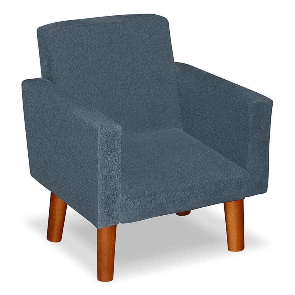 Mini Poltrona Decorativa Infantil Nina Suede Azul Turquesa - Lm Decor