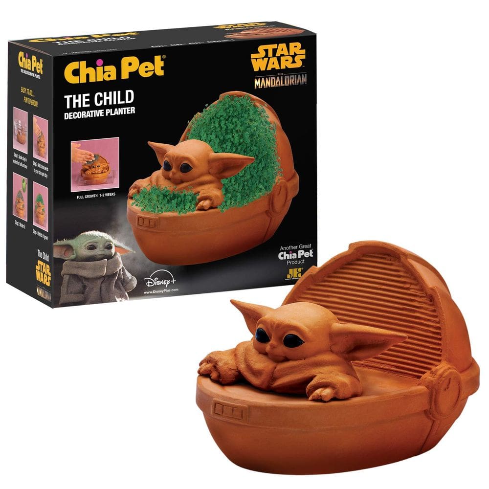 Caixa preta Chia Pet Star Wars Mandalorian The Child com pacote de sementes