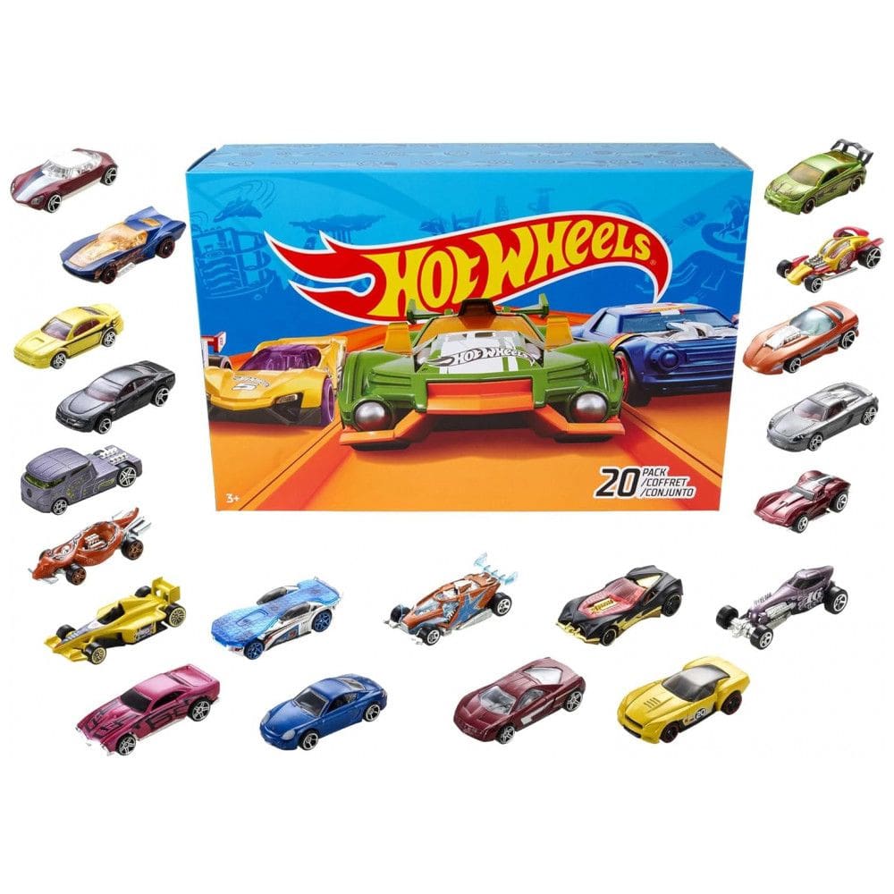 Coleção Exclusiva Hot Wheels com 20 Carros e Caminhões em Miniatura, Escala 1:64, para Brincar e Colecionar