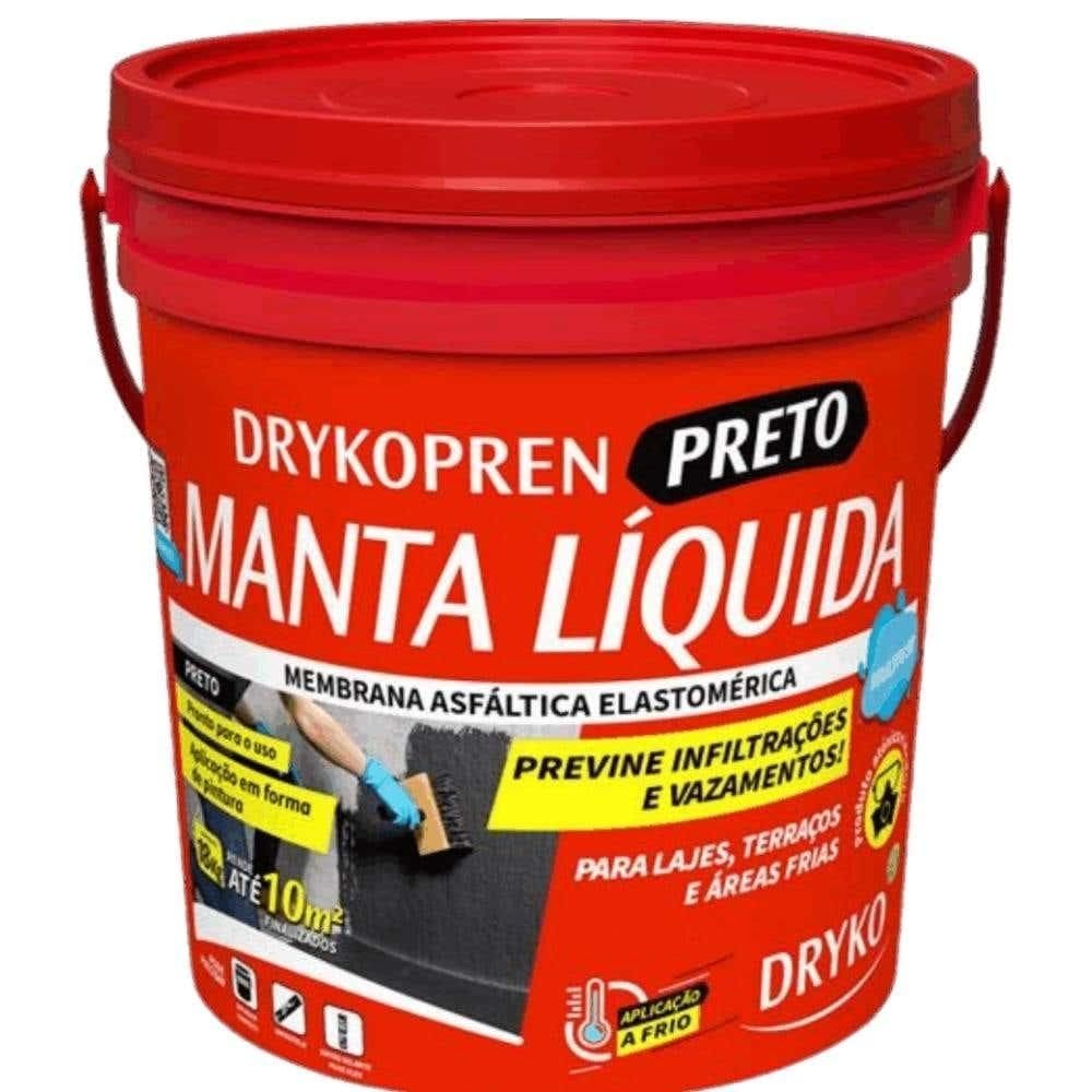 Manta Líquida Asfáltica DRYKOPREN 3,6 Litros Preto DRYKO