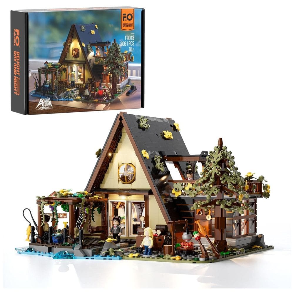 Kit de Construção A Frame 2061 Peças, para Crianças a Partir de 16 Anos, FUNWHOLE, Marrom