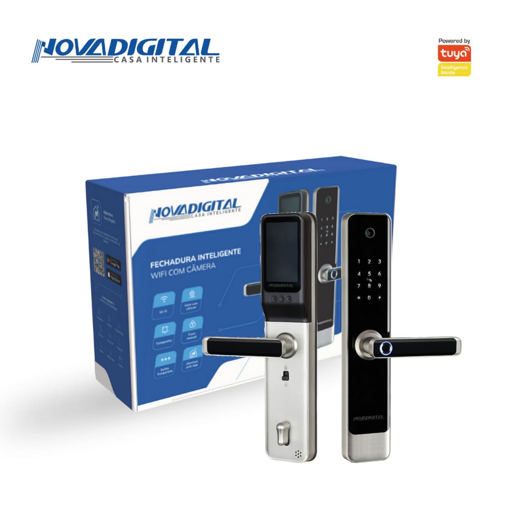 Fechadura Digital Eletrônica com Câmera e Campainha App Tuya
