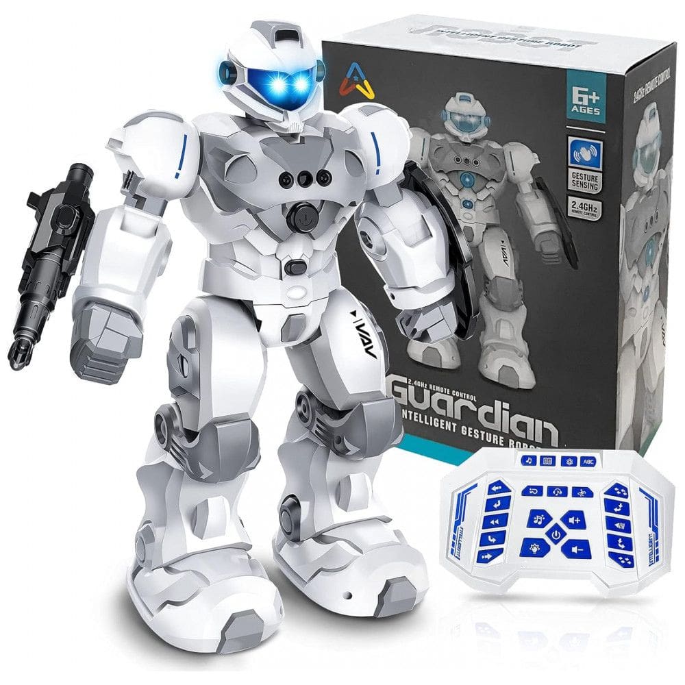 Brinquedo VAV para Meninos e Meninas de 6 a 10 Anos, Robô de Controle Remoto Recarregável, Robô RC Programável Inteligente com Sensor de