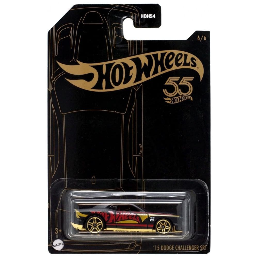 Carrinho de Miniatura Hot Wheels 15 Dodge Challenger SRT 2023 Edição Comemorativa de 55 Anos Cromado Perolizado 1:64