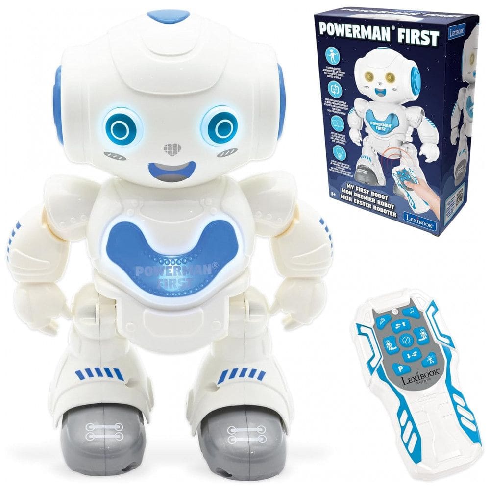 LEXiBOOK Powerman First, Meu Primeiro Brinquedo Interativo Inteligente Robot para Aprendizado de Crianças Dançando Toca Música Menino