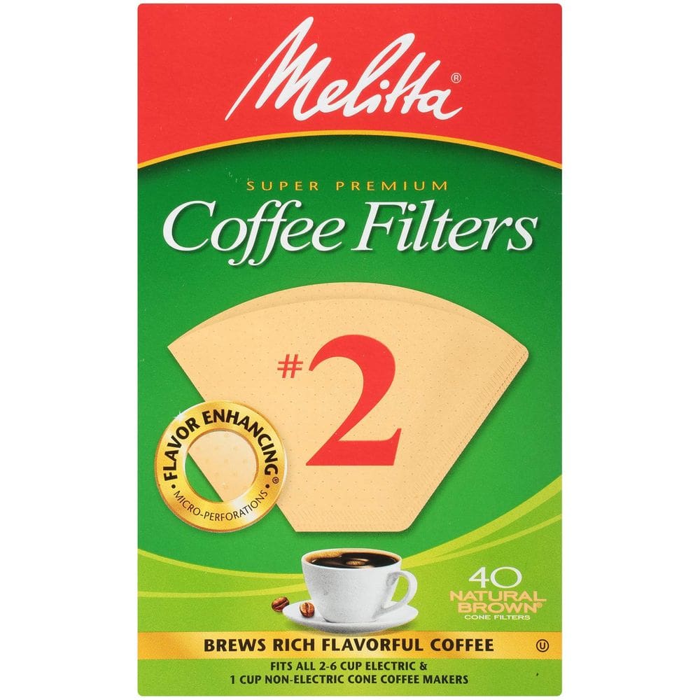 Filtros de café Melitta #2 Cone Natural Brown 40 Count