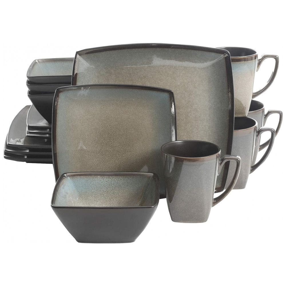 Aparelho de Jantar com 16 Peças em Cerâmica Serve 4 Pessoas, Gibson Elite Tequesta, Taupe