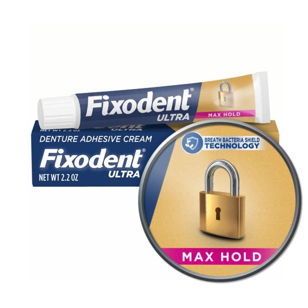 Adesivo para dentaduras Fixodent Ultra Max Hold 65 mL (pacote com 1)