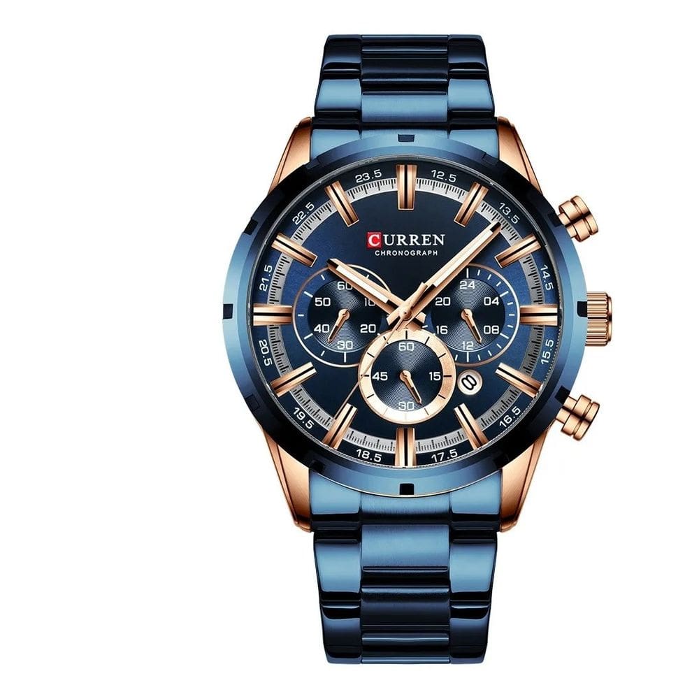 Relógio Curren Masculino 8355 Azul Aço